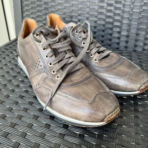 Magnanni Cristian Men’s Brown Leather Low Top Sneakers Casual Lace‎ Up Size 10 M
